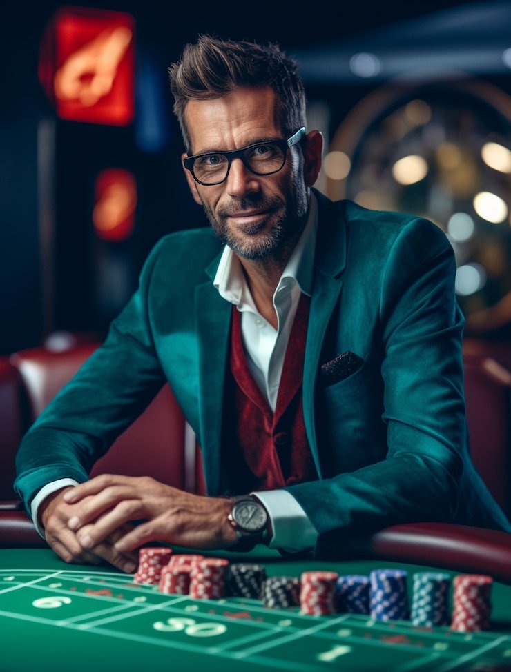 Baccarat table layout with Player and Banker betting zones